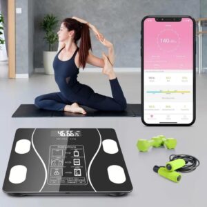 Akıllı Bluetooth Baskül Yağ Kas Su Ölçer Dijital Vücut Analiz Tartısı LED Ekranlı Model