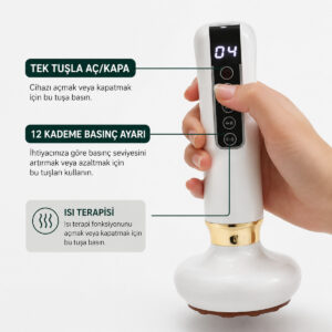 Vakumlu Masaj Cihazı Bölgesel Etki Sıkılaştırıcı Vücut Aleti Profesyonel LED Set